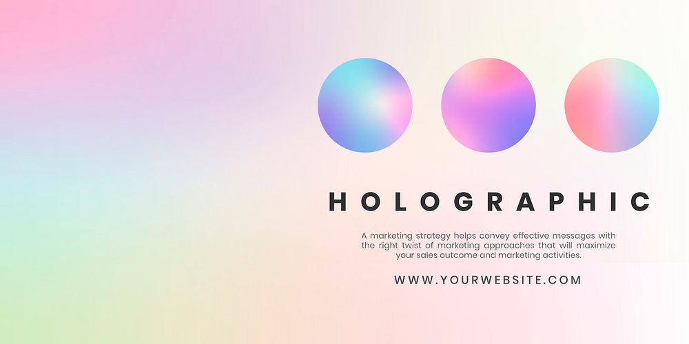 Pastel holographic pattern social template vector