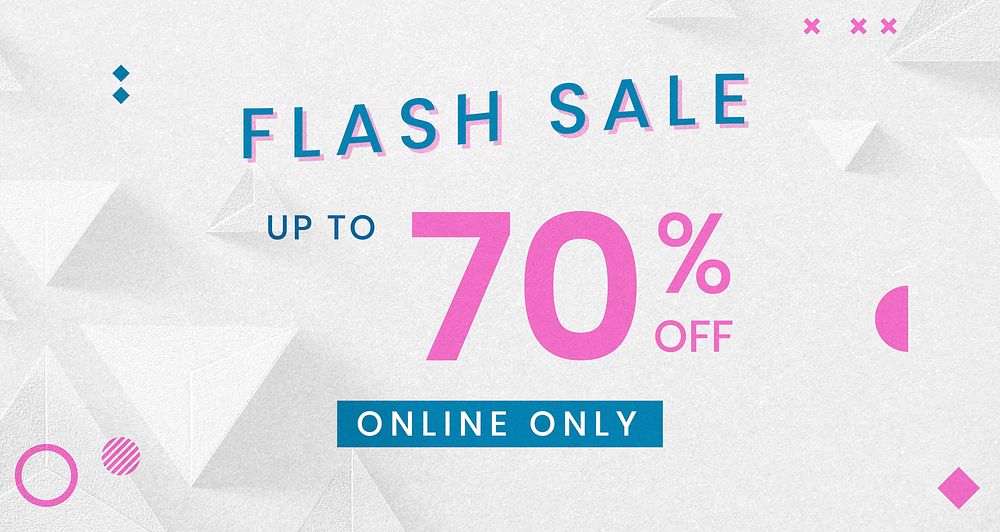 Flash sale up to 70% off social media shop advertisement template vector