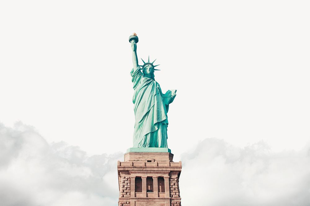 Statue of Liberty border collage element, travel destination psd