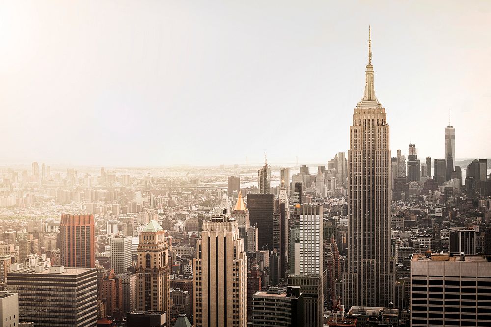 Manhattan, New York cityscape. Original public domain image from Wikimedia Commons