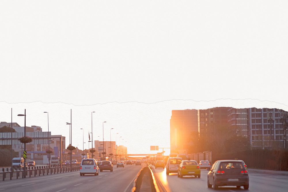 Highway sunset background, city aesthetic