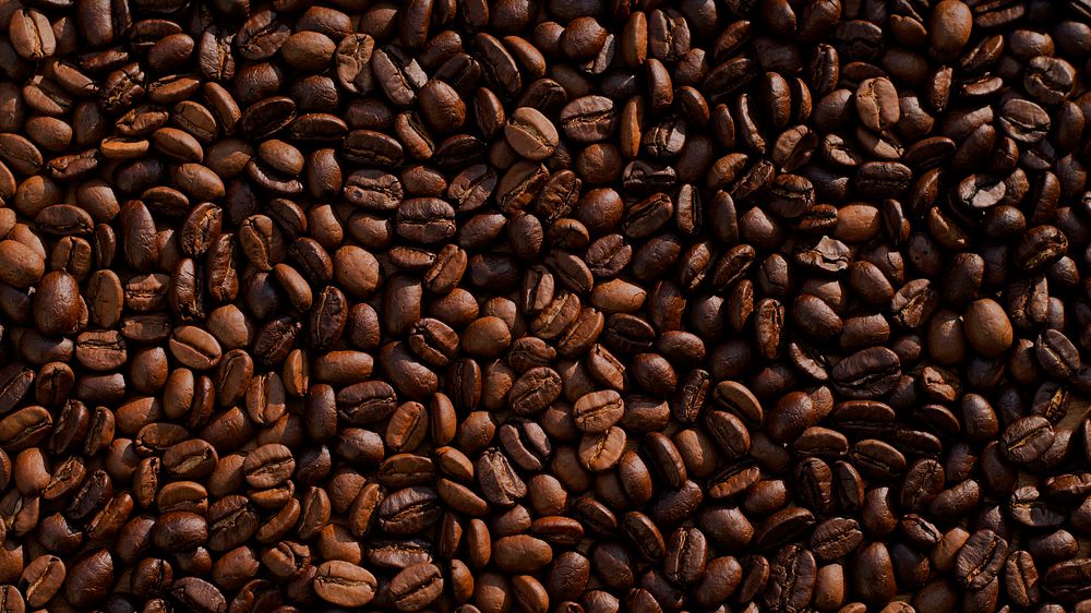 Desktop wallpaper coffee bean, HD image background. Original public domain image from Wikimedia Commons