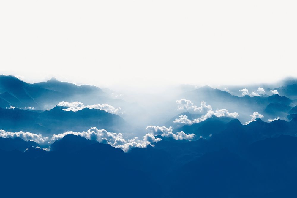 Blue cloudscape border, nature background | Premium PSD - rawpixel