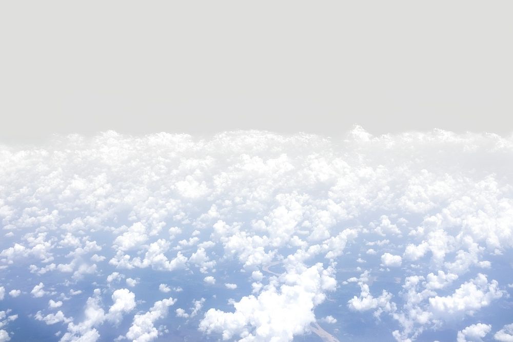 Blue cloudscape border, nature background psd