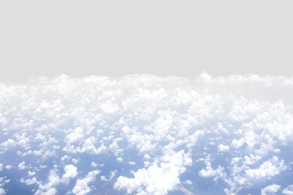 Blue cloudscape background, nature border design