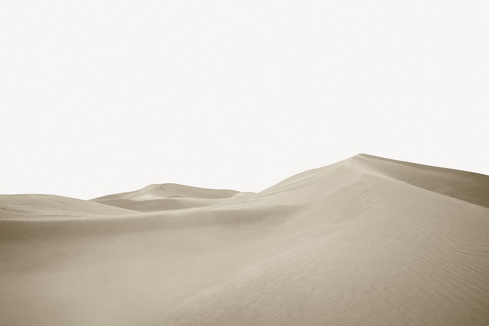 Sand dunes border collage element, nature design psd