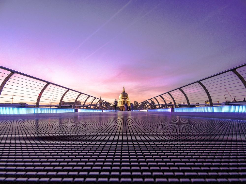 Millennium Bridge, London, United Kingdom. Original public domain image from Wikimedia Commons