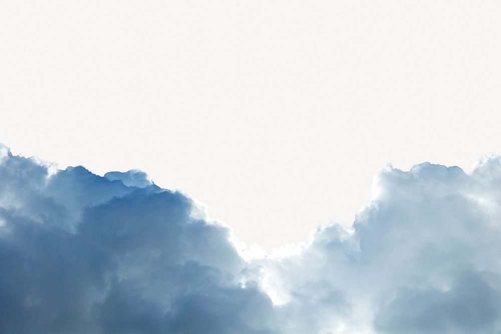 Cloudy sky collage element, border background psd