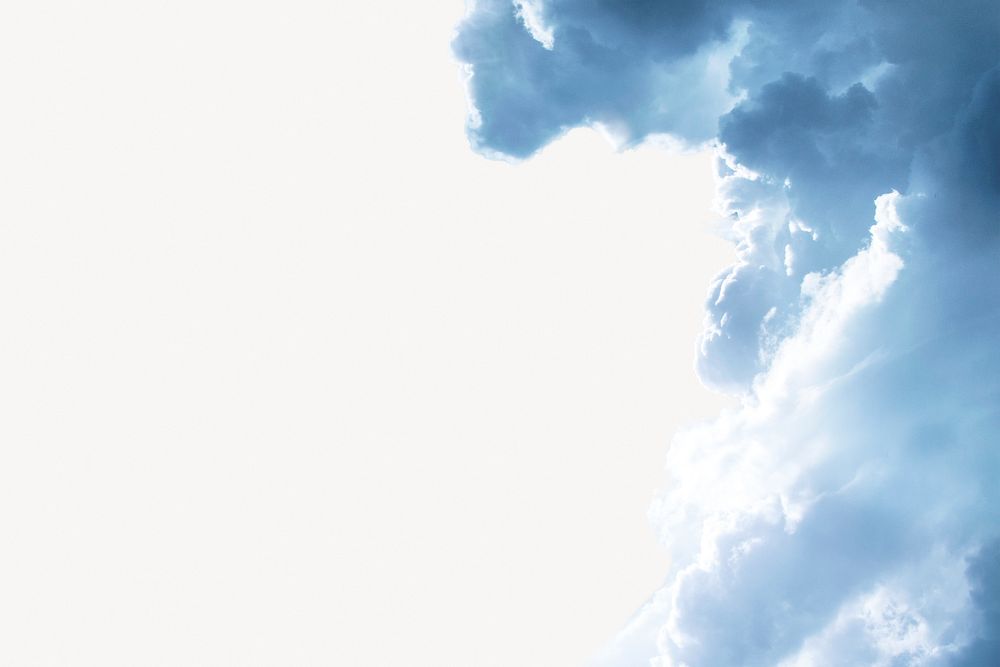 Cloudy sky border background, off white design