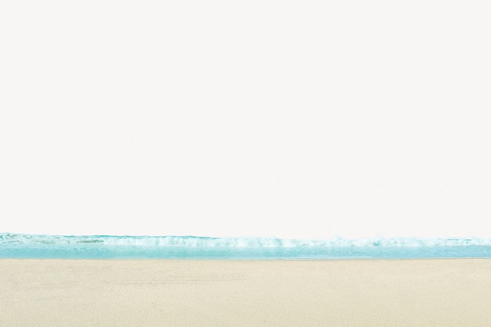 Aesthetic beach border background, off white design