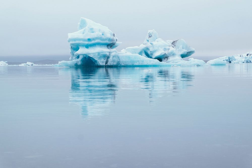 White iceberg in sea. Original public domain image from Wikimedia Commons