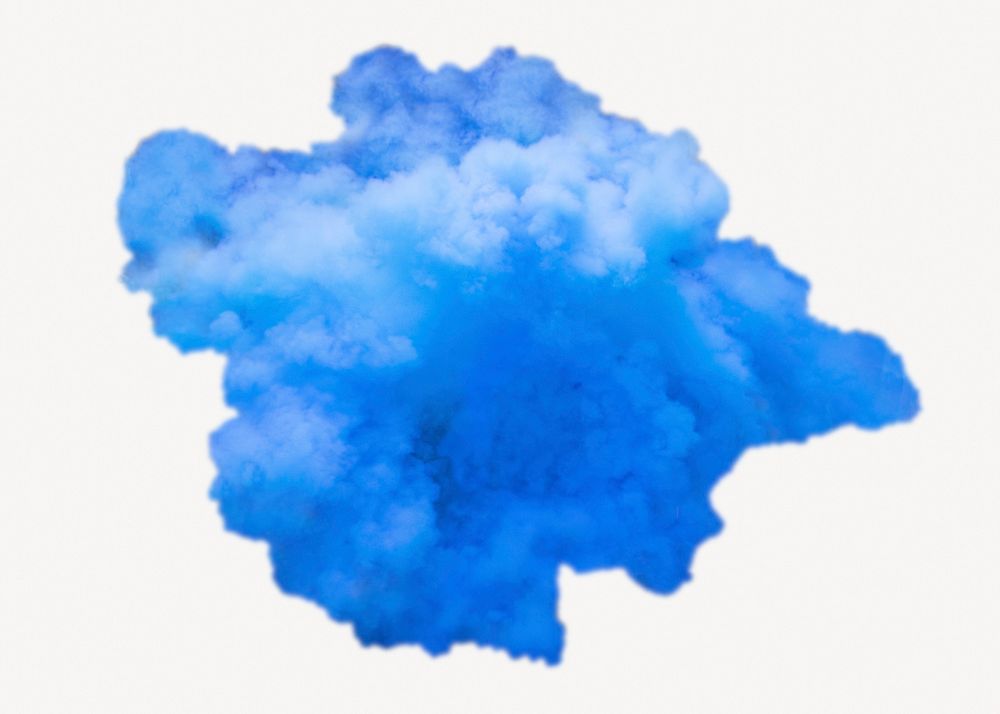 Blue smoke sticker, aesthetic isolated image psd