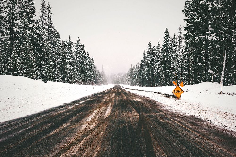 Dirt road in winter. Original public domain image from Wikimedia Commons