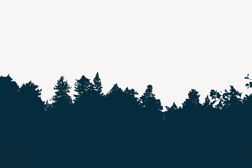 Forest collage element, off white design psd