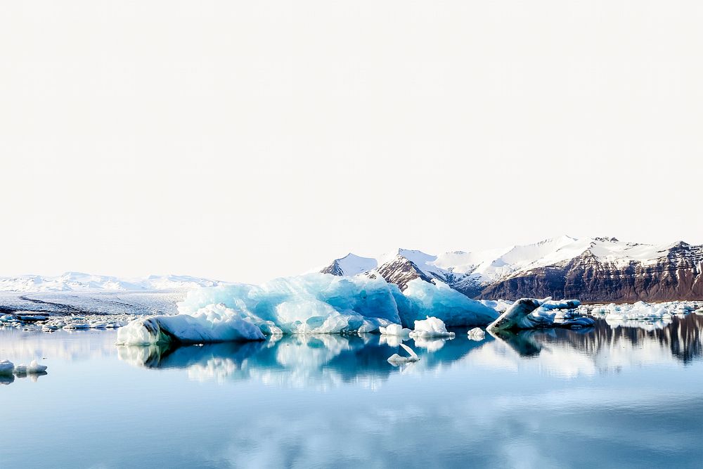Iceberg background, nature border design