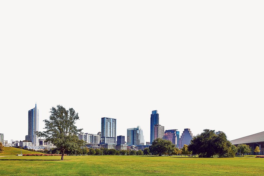 Cityscape border collage element, travel destination psd