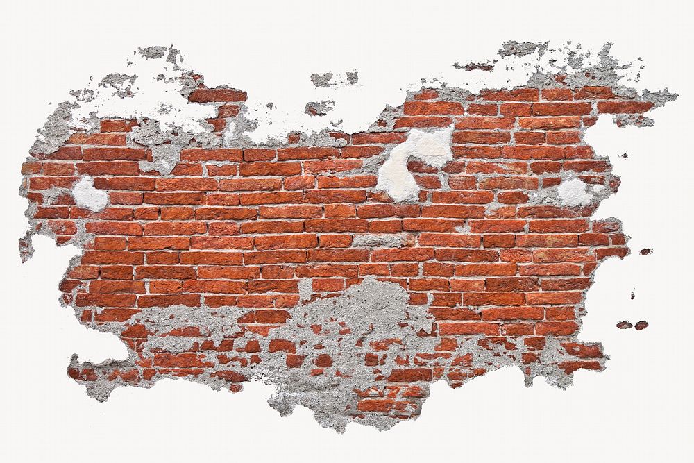 Old brick wall isolated image