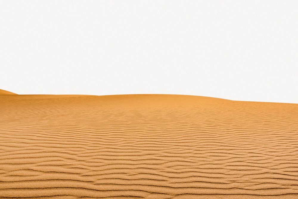 Desert landscape collage element, off white design psd