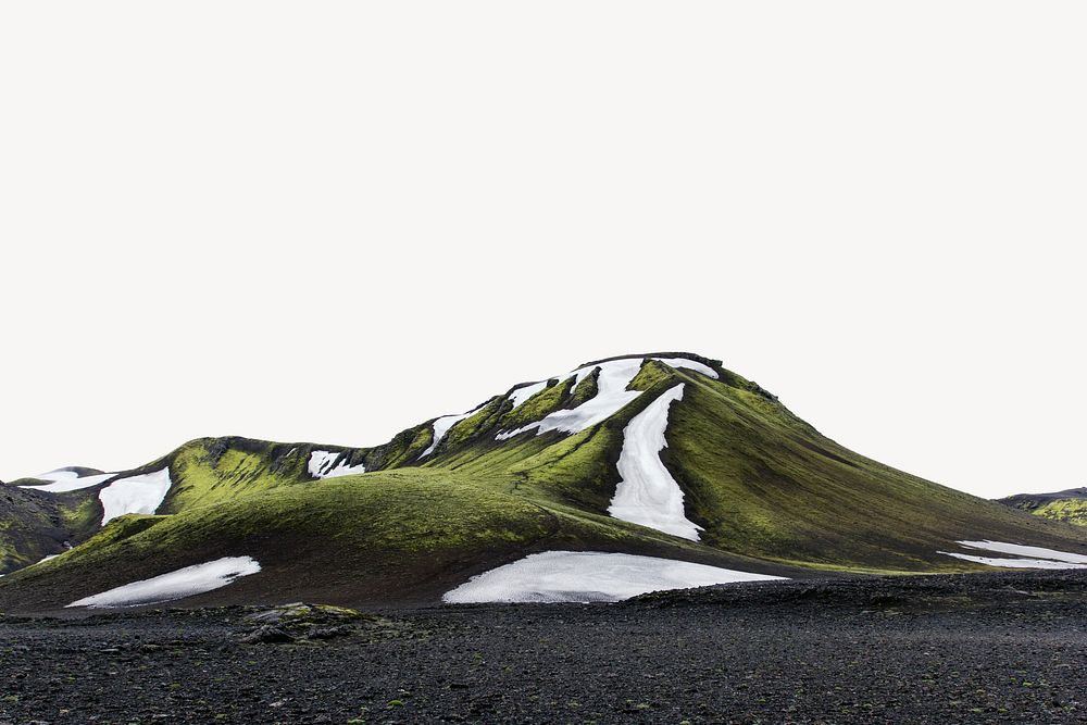 Icelandic wilderness border, nature background psd