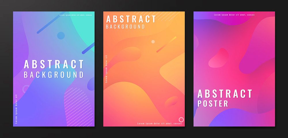 Abstract colorful poster vectors collection