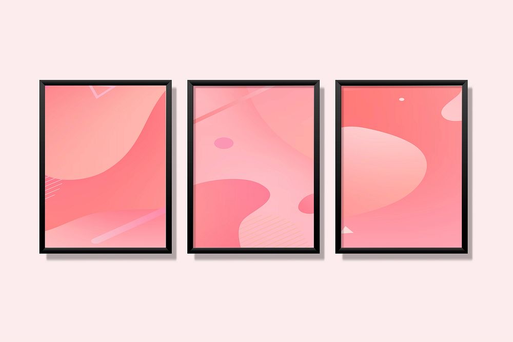 Abstract seamless patterned pastel pink picture frame template vector