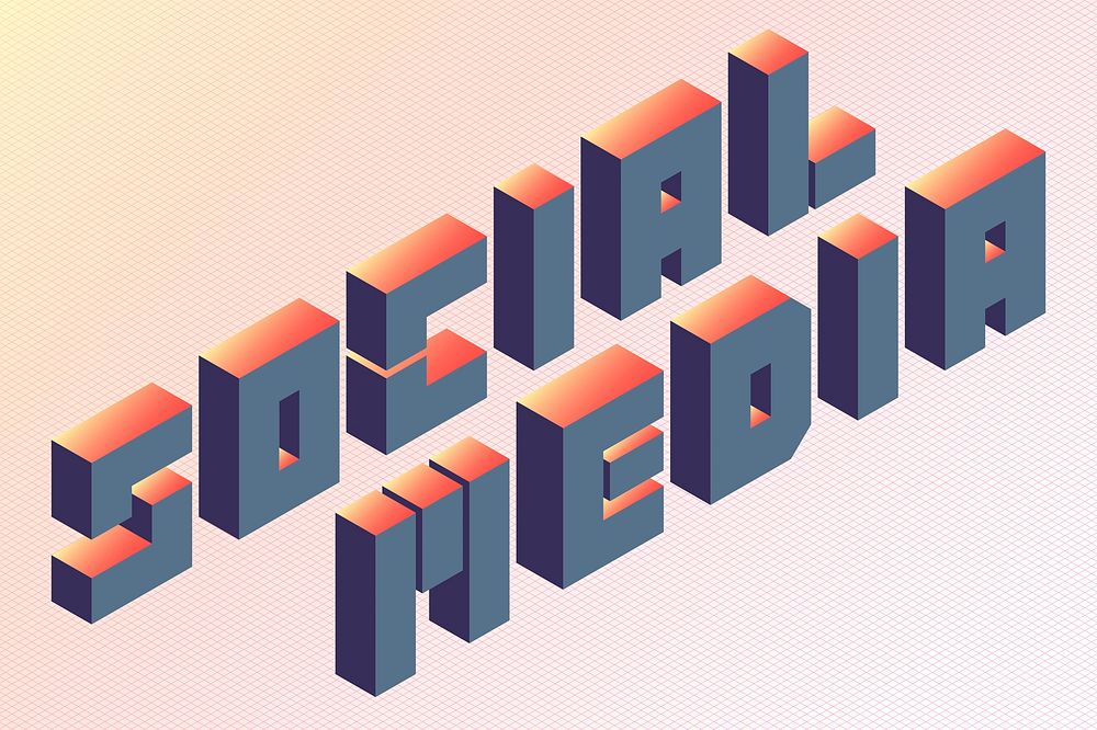 Gray isometric alphabet social media word vector