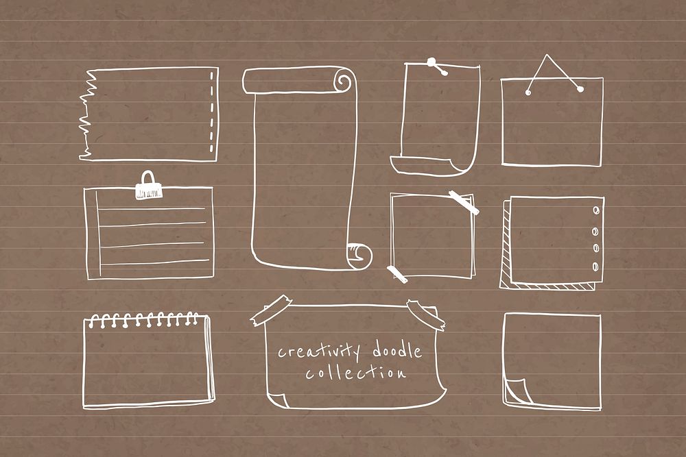 Creativity doodle paper collection vector