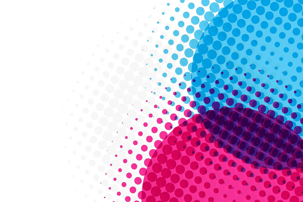 Circle blue and red halftone pattern background vector