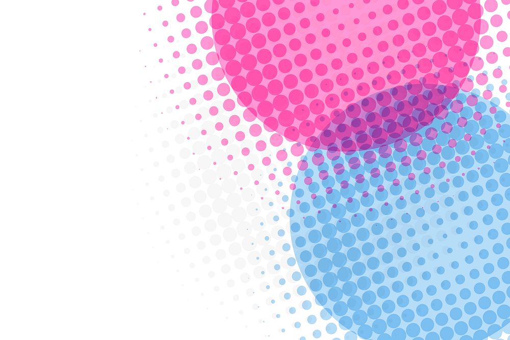 Circle blue and pink halftone pattern background vector