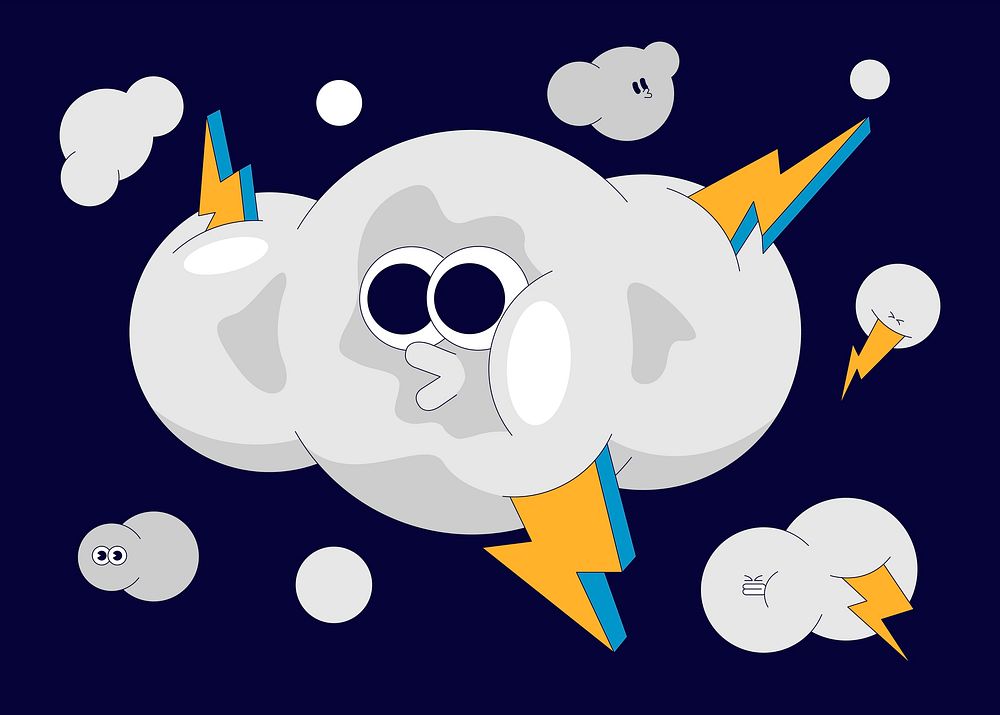 Cloud with thunderbolt design vector