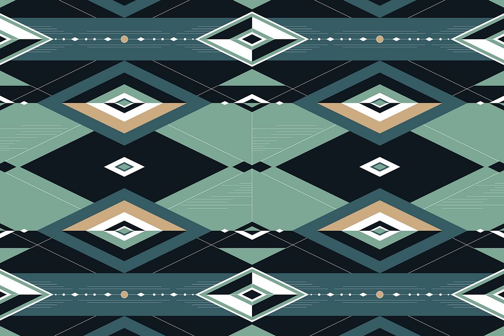 Dark green seamless geometric patterned background vector