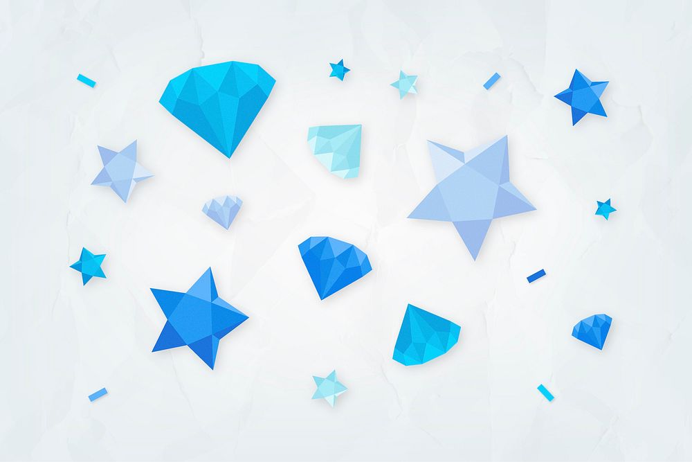 Blue crystal stone vector collection