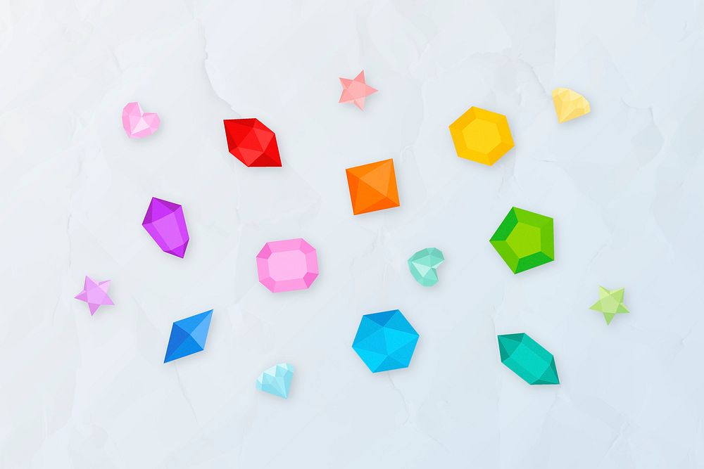 Colorful crystal stone vector collection