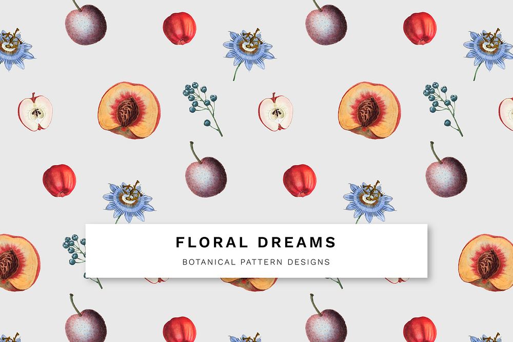 Floral fruity frame design vector