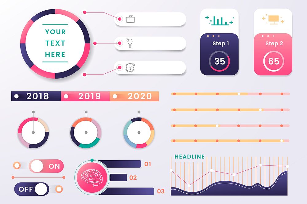 Colorful infographic element design vector