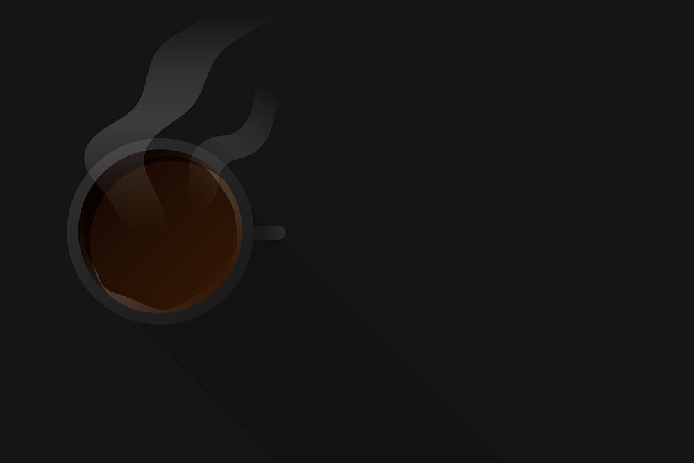 Coffee cup on black background template vector