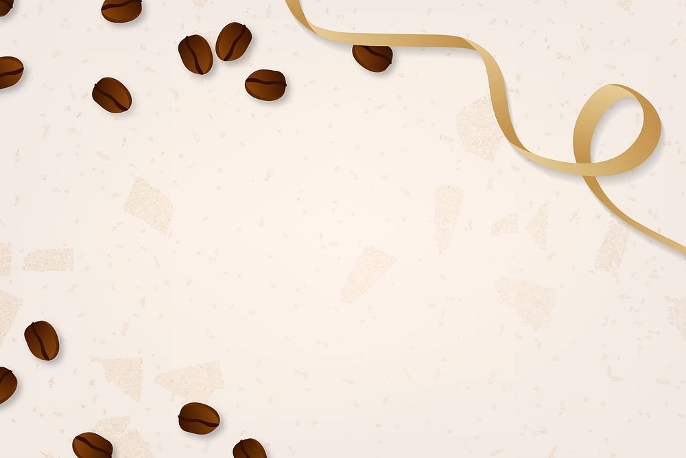 Coffee beans beige background vector
