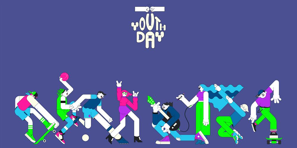 Youth day celebration  purple background template vector