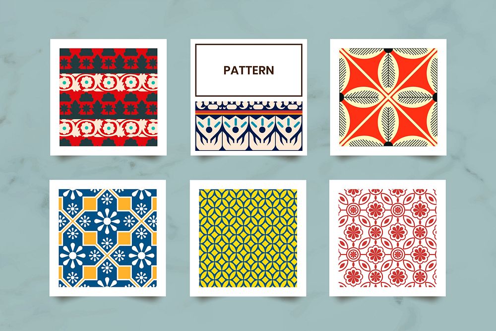 Indian seamless pattern banners vector set