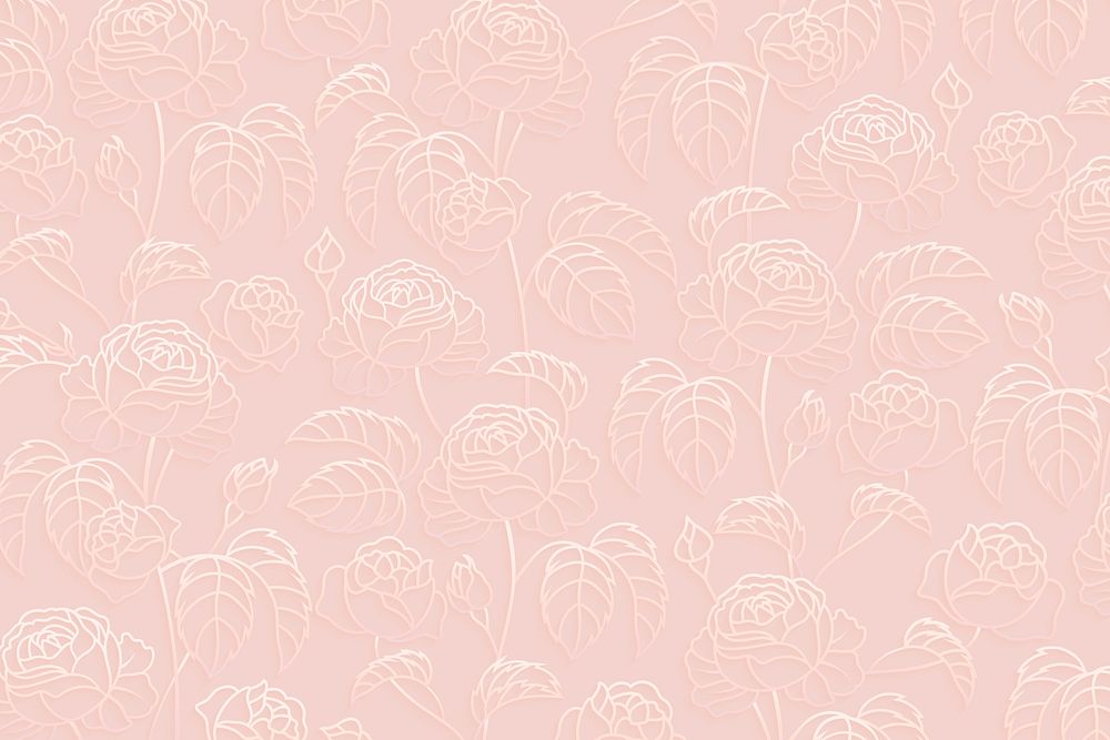 White floral pattern on pink background vector