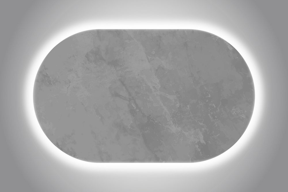 Oval white neon light frame template vector