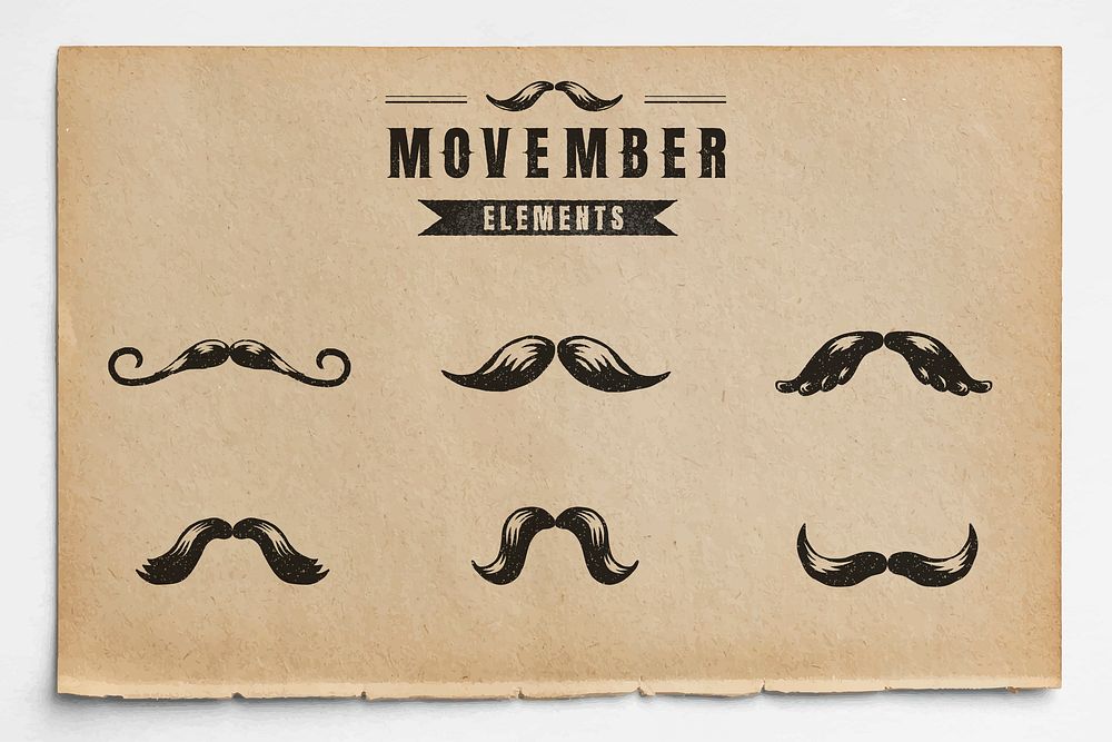 Movember badge design vector set