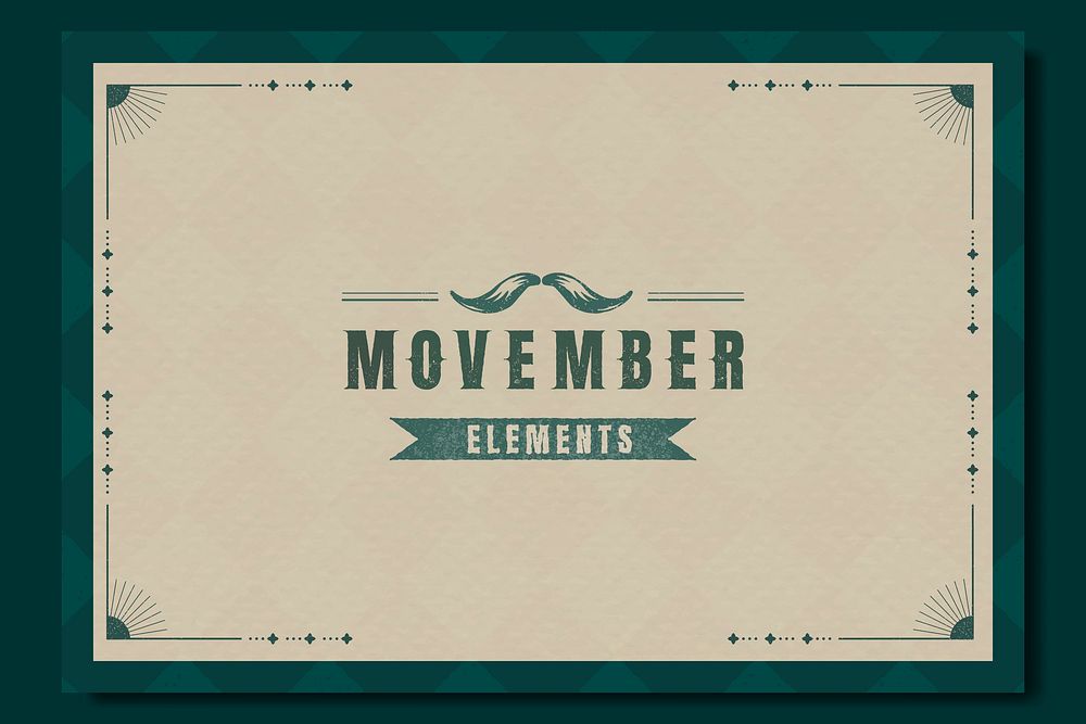 Movember vintage frame design vector