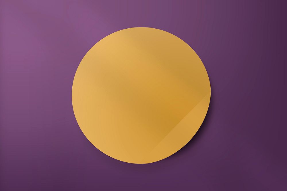 Yellow round paper cut on purple background vector