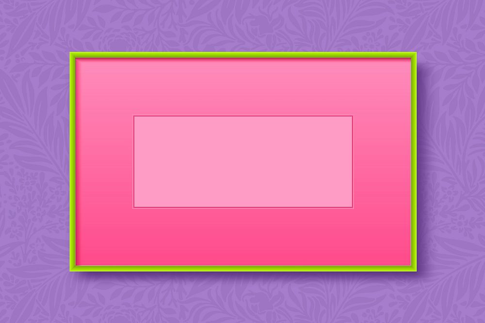 Green rectangle frame on a purple background vector