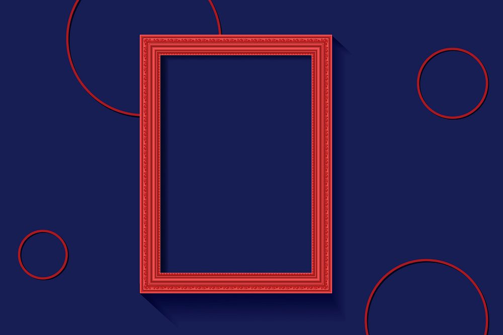 Red frame on a blue wall vector