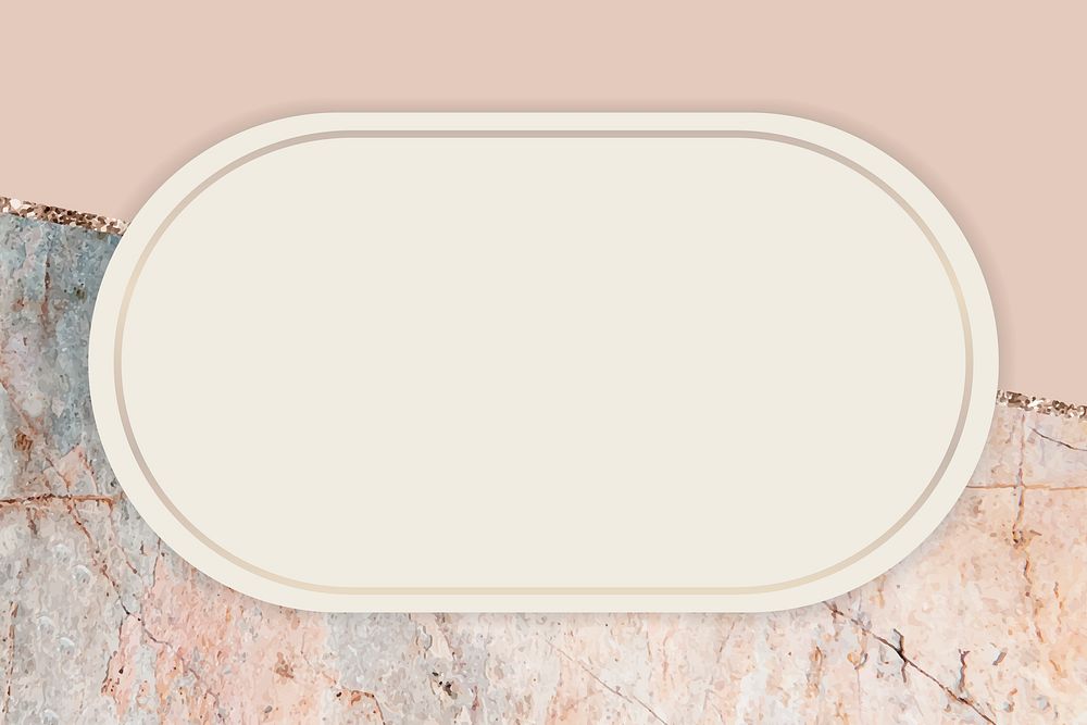 Oval frame on marbled background vector