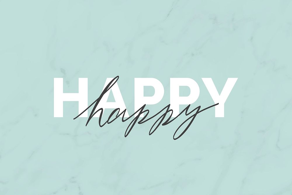 Happy typography on a green backround vector