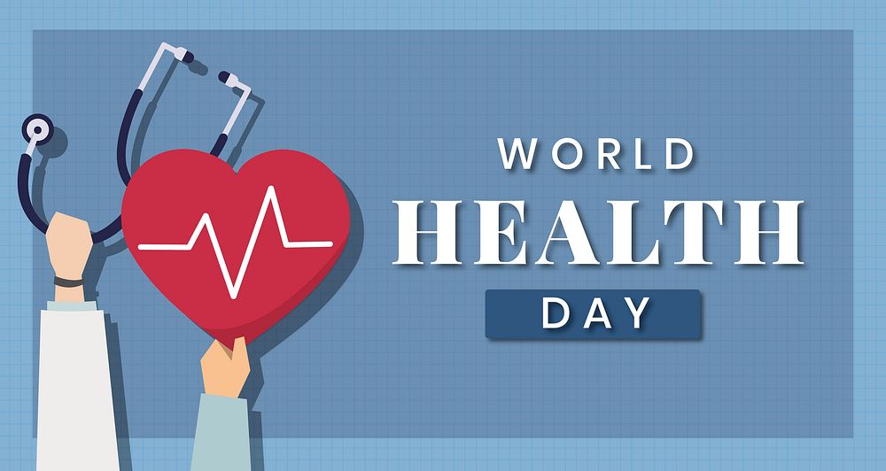 Cheerful world health day awareness vector