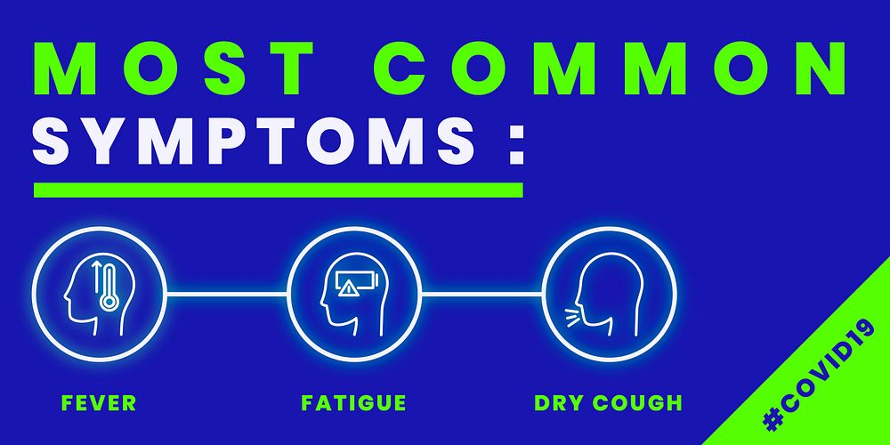 Covid-19 common symtpoms template vector